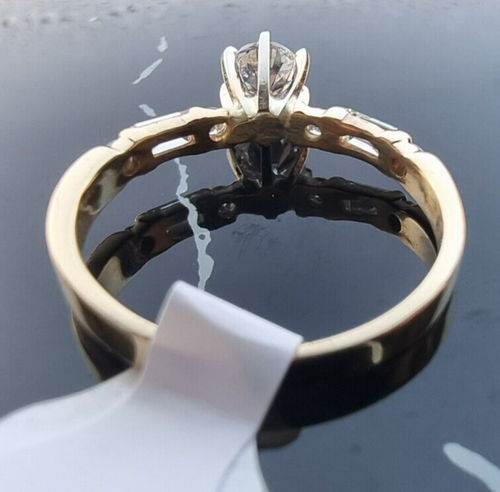 FABULOUS 14K YELLOW GOLD NATURAL DIAMONDS INGAGEMENT RING SIZE 7.25 - Picture 16 of 18