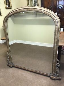 Victorian Guilt Over Mantle Mirror, Victorian Overmantle Mirror Uk