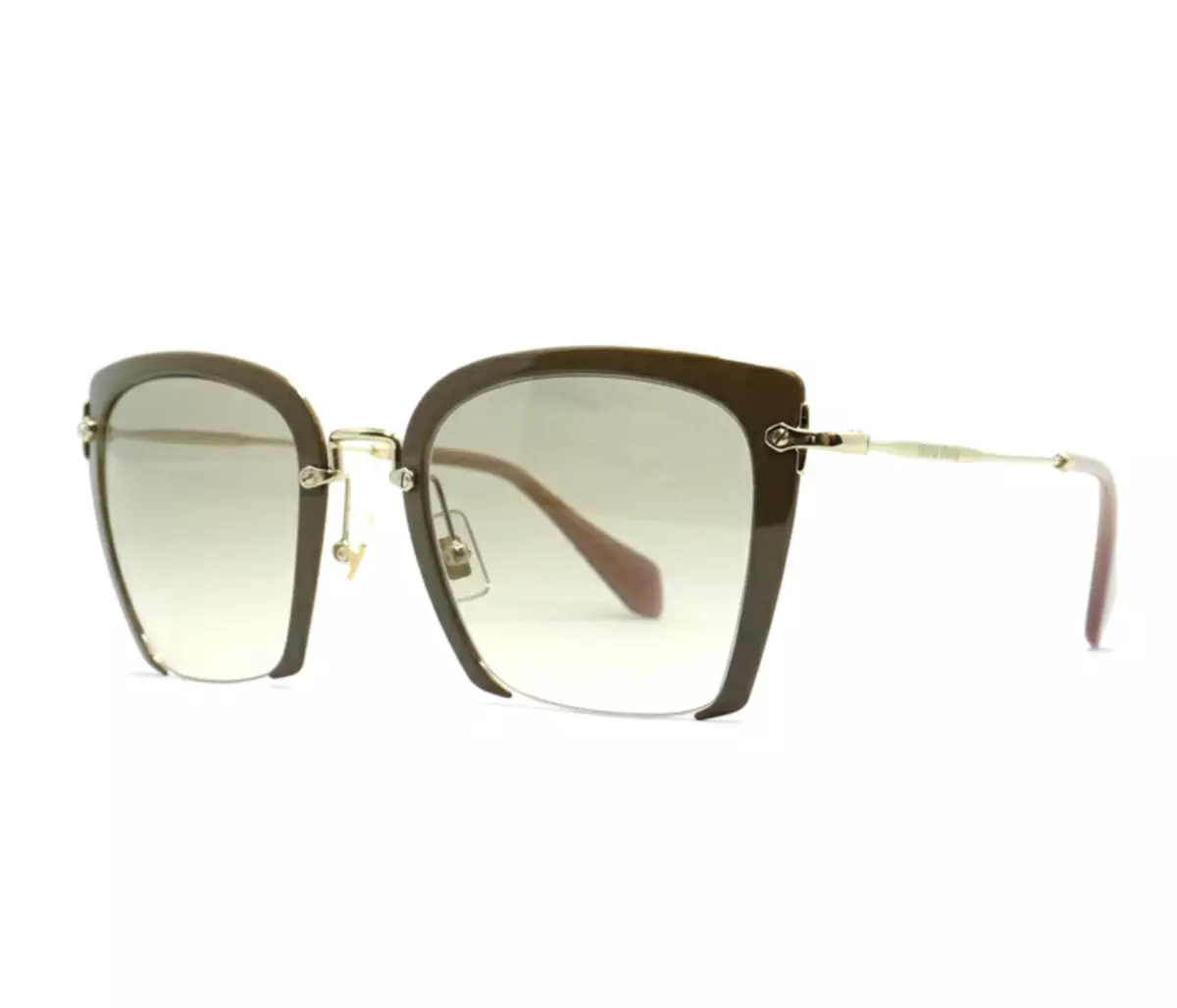 Miu Miu MU52RS UR23H2 Brown Semi Rimless Woman Sunglasses