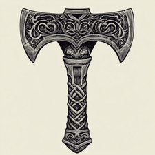 Wandtattoo Aufkleber Wikinger Hammer Wandaufkleber 9X9 cm Groß