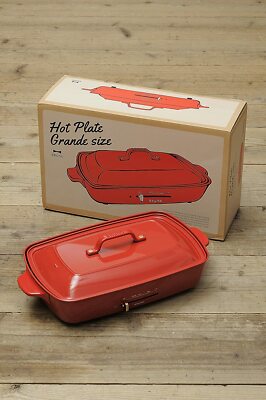 BRUNO Hot Plate Grande Size Flat Plate & Takoyaki BOE026-RD Red