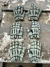 2002 The Paper Magic Group White & Green Monster Costume Halloween Hands Gloves