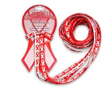 Red  White Ribbon Shoe Laces -1 Card with 2 Pairs- - 56" White  Red, MultiPack