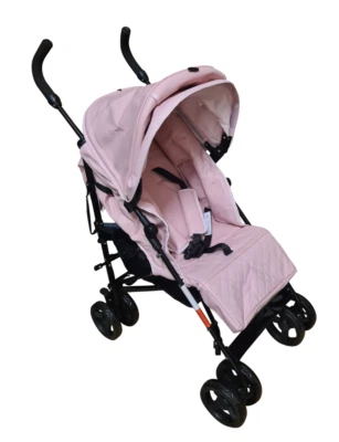 BABYCO Massimo Lite-Pink Leatherette Stroller with Raincover-Footmuff-Changing Bag