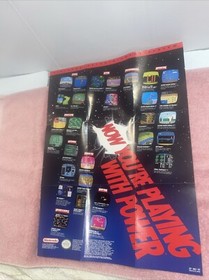 P&oacute;ster NES Nintendo Power Super Mario 3/Batman Inserto Aut&eacute;ntico Perfecto Estado.