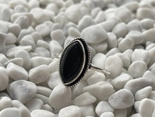 Solid 925 Sterling Silver Natural Black Onyx Ring Gemstone Jewelry For Her K 85