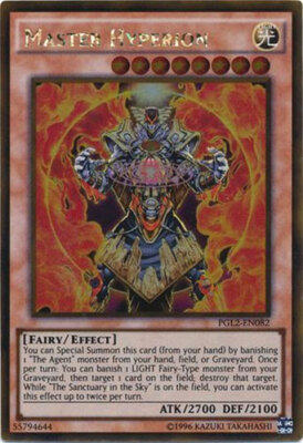 Yu-Gi-Oh Card - PGL2-EN082 - MASTER HYPERION (gold secret rare holo) - NM/M