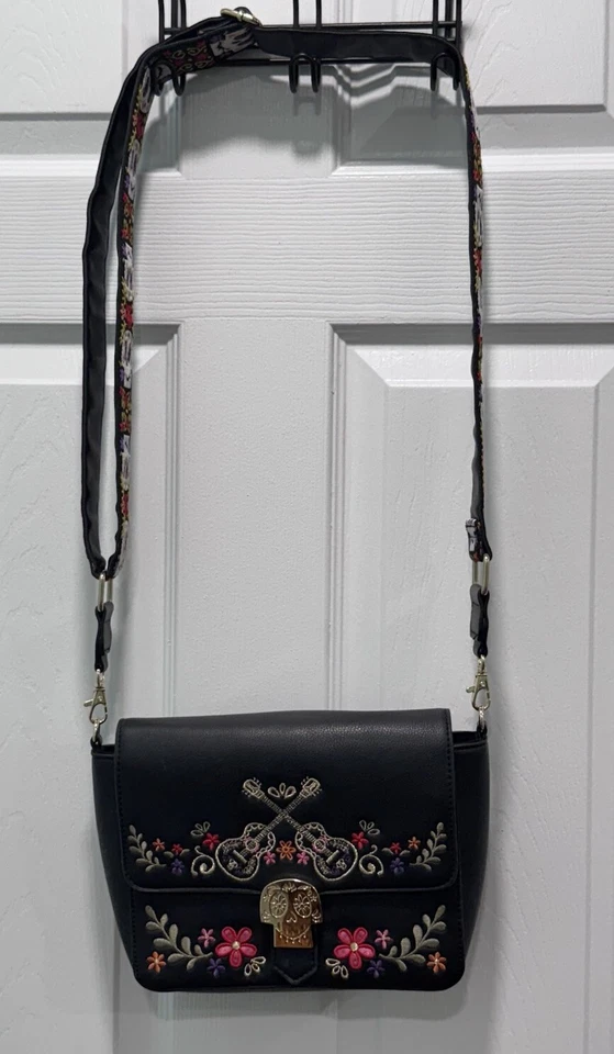 Disney Pixar Coco Skull Floral Embroidered Purse Handbag Crossbody Bag - Image 4 of 4