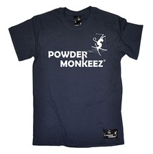 Powder Monkeez T-SHIRT Apres Skiing Tee Ski Clothing Snow Funny birthday gift