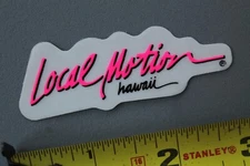 LOCAL MOTION Hawaii Surfboards Clear Neon Pink LM3 80's Vintage Surfing STICKER