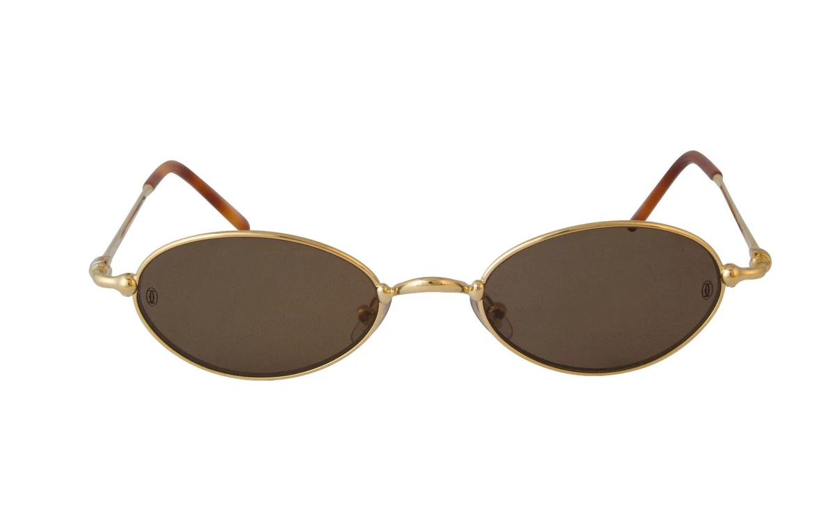 CHANEL, Accessories, Vintage Chanel 40 Gold Half Frame Oval Sunglasses