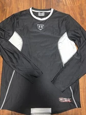 Under Armour Heat Gear Baseball Men's Size L Long Sleeve Shirt Black