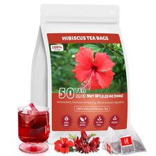 Hibiscus Tea Bags, 100 Natural Hibiscus Flowers Herbal High Blood Pressure Tea