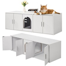Cat Litter Box Enclosure Wooden Furniture Cat Washroom Hidden Litter Box Cabinet
