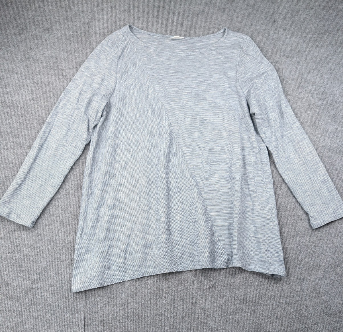 J Jill Tunic Top Womens XL Cotton Pure Heathered Minimalist Lagenlook Asymmetric