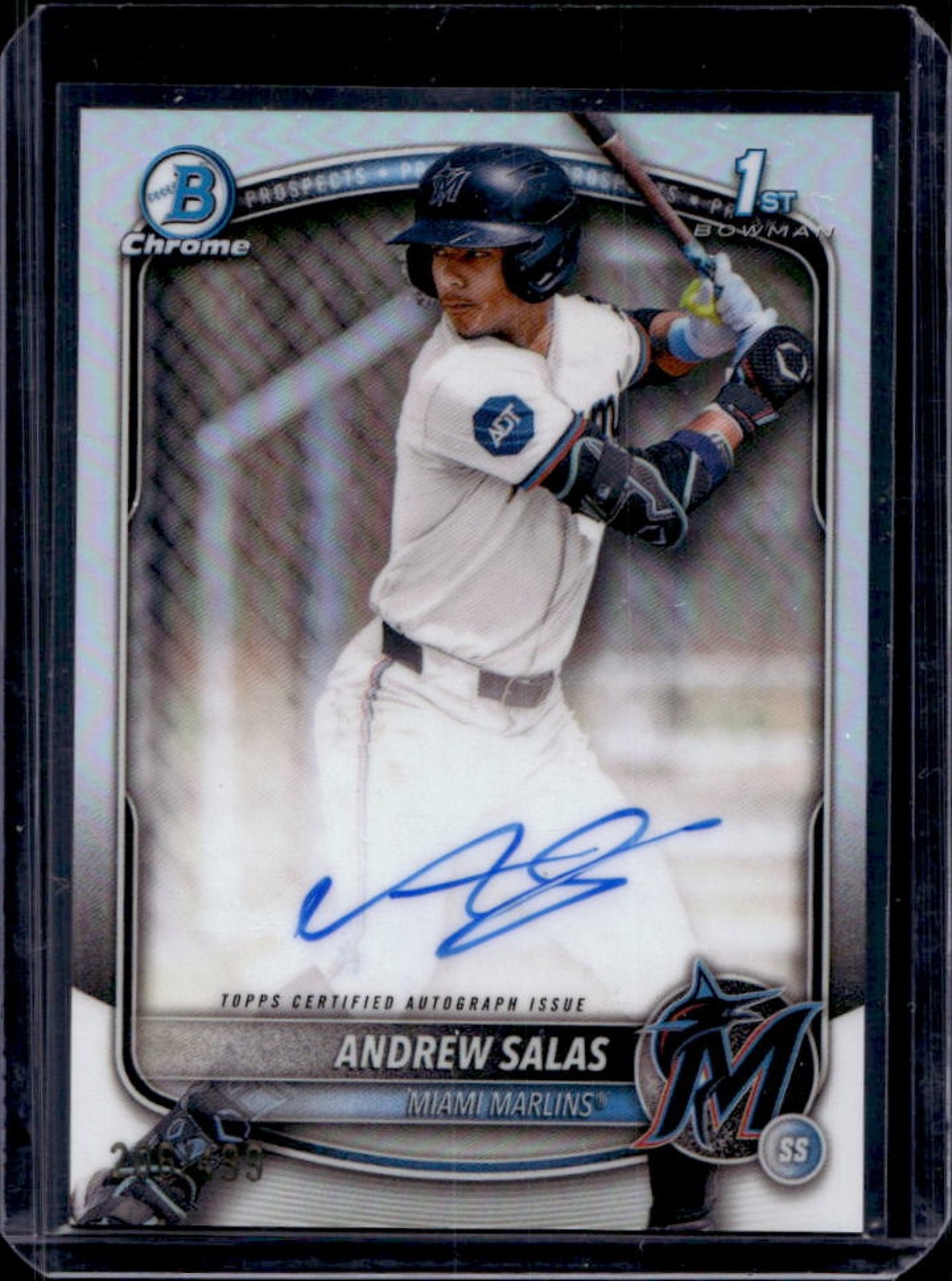 2025 Bowman Chrome Andrew Salas Auto Refractor 1st #/499 Marlins