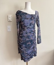 NWT Free People Chloe Mini Dress Medium Asymmetrical Long Sleeve Boho Festival