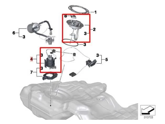 2010-2015 BMW 750Li xDrive 4.4L AWD In-Tank Main Fuel Pump Sending Unit Assembly - Image 2 of 4
