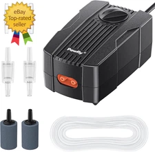 Pawfly Aquarium Air Pump Oxygen Pump for 10-200 Gallon Fish Tanks Buckets Dual O