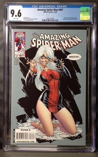 AMAZING SPIDER-MAN #607 CGC 9.6 2009 MARVEL - CAMPBELL BLACK CAT COVER!!