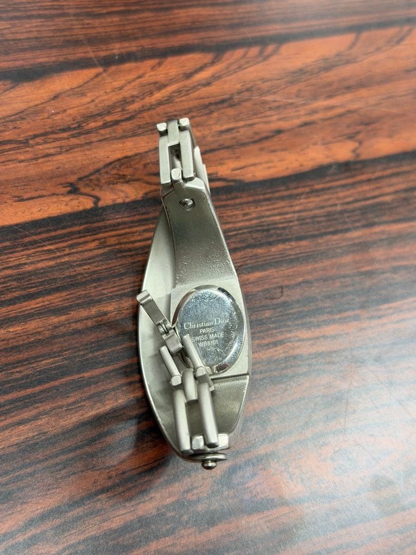 Christian Dior Bangle Watch WB8101 Quartz Silver White Case 70mm