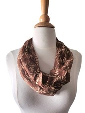 Vintage 60s or early 70s Vera Infinity Scarf in Japanese Maple Print Silk