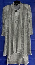 R M Richards Metallic 2 Piece Sleeveless Dress  Jacket Set Size 8 105