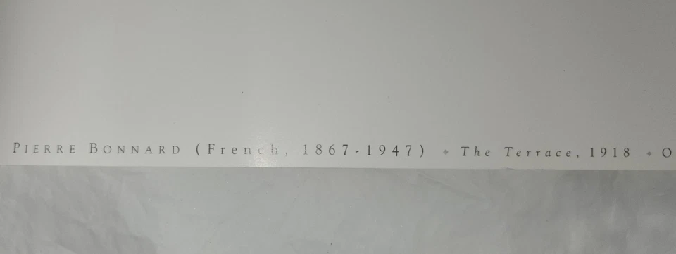 Póster Pierre Bonnard "La Terraza" 1918 óleo sobre lienzo 32"x24" nuevo stock antiguo Foto 4 de 4