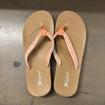 Xappeal Orange Pattern Sandal Flipflop Thong Size 8 Women s Sandal Shoes
