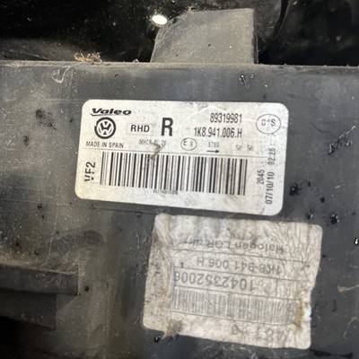 VOLKSWAGEN SCIROCCO 2008-2014 HEADLIGHT DRIVER RIGHT SIDE 1K8941006H