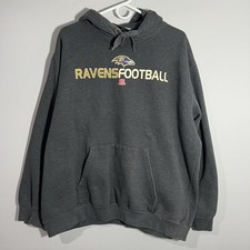 NFL Team Apparel Baltimore Ravens AFC Football Gray Sweatshirt Hoodie Mens 2XL