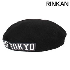 Auth Louis Vuitton x Fragment Design Beret Paris Tokyo M73748 Black Wool Hat