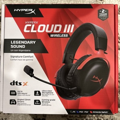 HyperX Cloud III Wireless Gaming Headset DTS Bluetooth PC PS5 Nintendo Switch