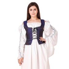 Medieval Wench Pirate Renaissance Costume Reversible Peasant Brocade Bodice