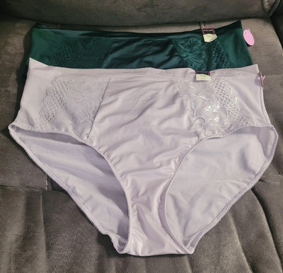 Set of 2 Ambrielle Modern Brief Soft Floral Lace Mesh Back Panties Size  XXL/9