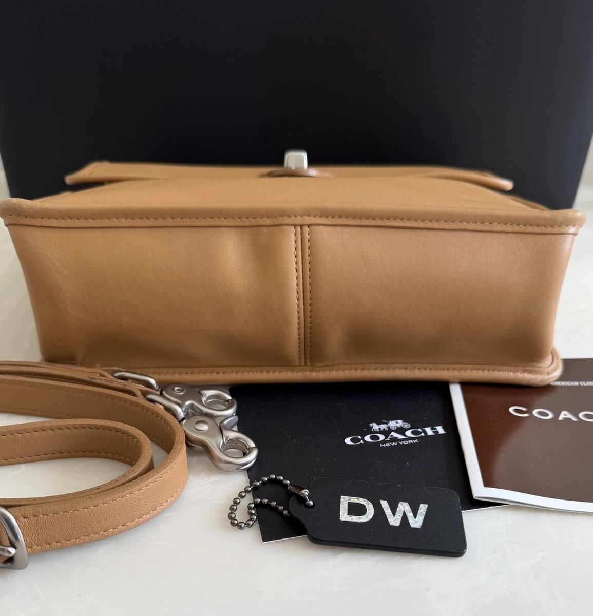 COACH VINTAGE CAMEL WILLIS TOP HANDLE CROSSBODY BAG NICKEL 9927