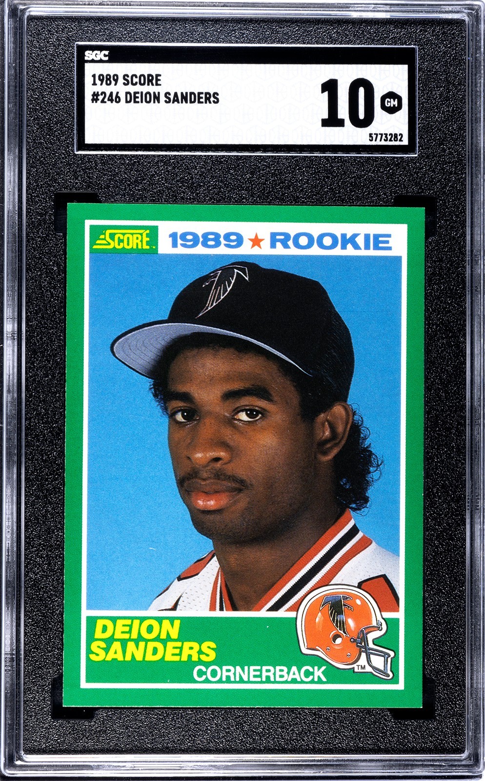 1989 Score Football Deion Sanders Rookie Card # 246 SGC 10 GM FREE USA SHIP
