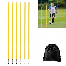 6 Pcs Soccer Agility Poles for Training, 5 FT Adjustable Speed and Agility Tr...