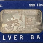 ALASKAN PIPELINE .999 SILVER VINTAGE 1974 ART BAR