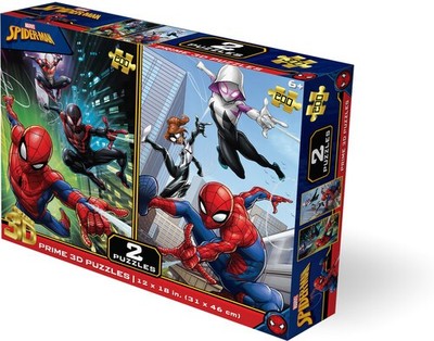 Marvel Spider-Man 2-Pack contains 2 x 200pc 12x18 in 3D Lenticular Puzzles [New