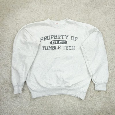 Hanes Sweatshirt Herren Small Grau Property Of Tumble Tech Gym Style Y2K Freizeit