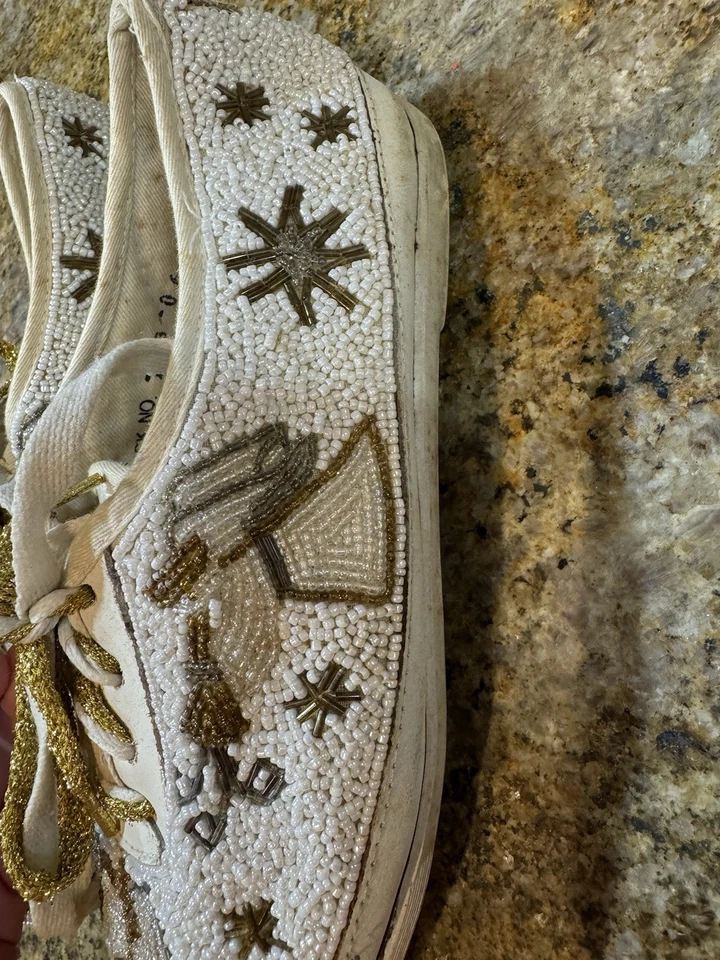 Zapatos Deportivos Colorwerks 1996 Vintage Con Cuentas Tema Navidad, Talla 8 Foto 2 de 4