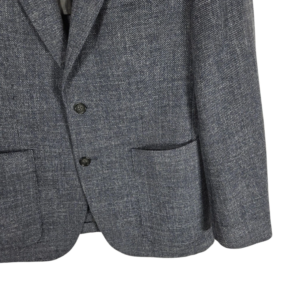 Banana Republic 40S Blazer Marzotto Havana Fabric Tailored Slim Navy Wool Blend - Image 4 of 4