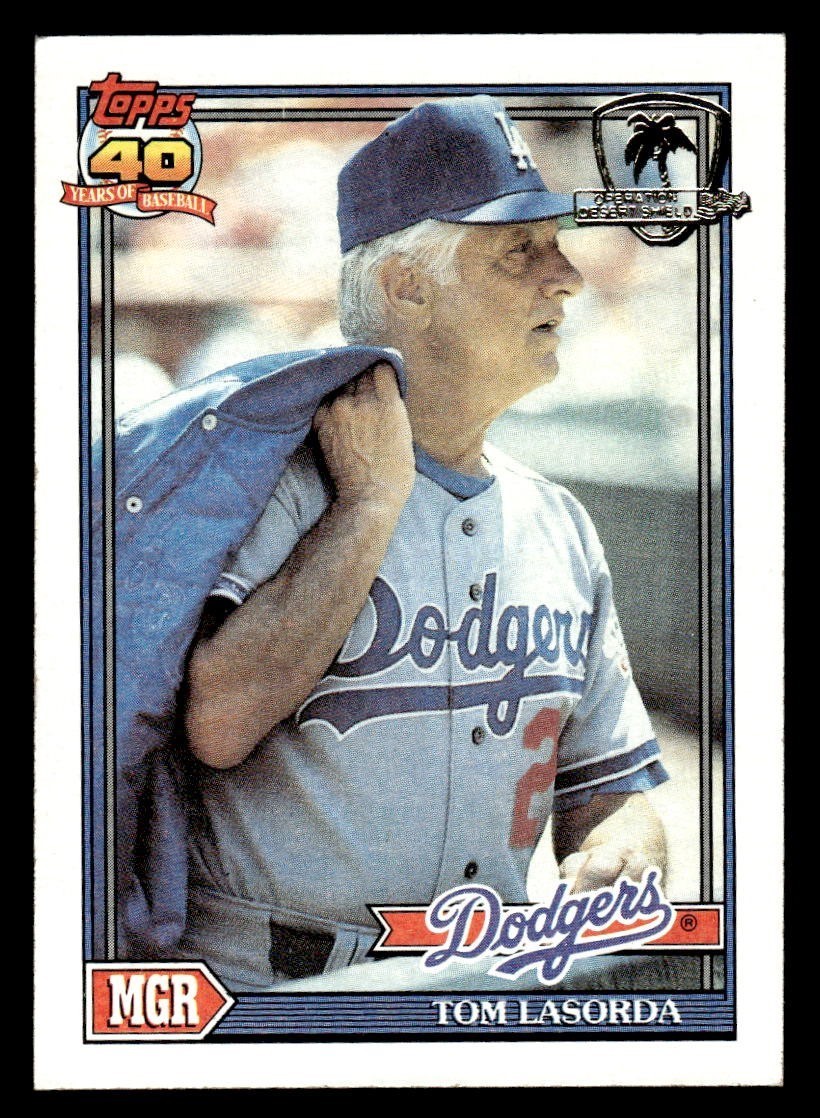 1991 Topps Desert Shield Baseball #789 Tom Lasorda (MG) EX/MT *f1