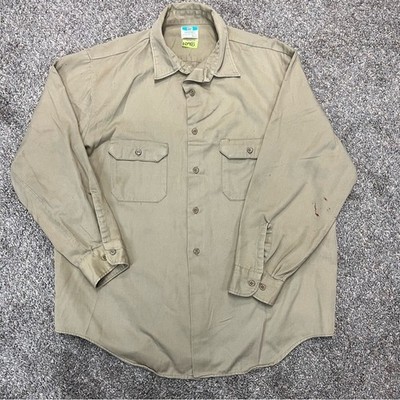 Vintage Big Mac shirt mens XL Extra large tan long sleeve button down workwear