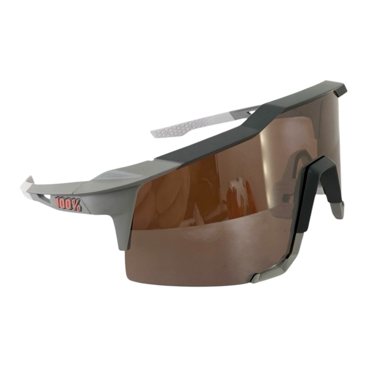 100% Speedcraft Soft Tact Stone Grey Hiper Crimson Mirror Lens