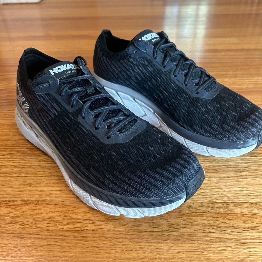 Hoka One One Clifton 5 Men 12.5 Black Athletic Running Shoes  display picture 1