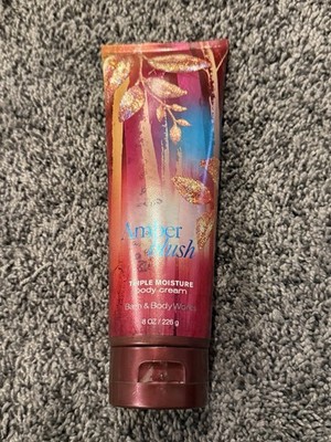 BATH AND BODY WORKS AMBER BLUSH BODY CREAM ULTRA SHEA 8 OZ NEW