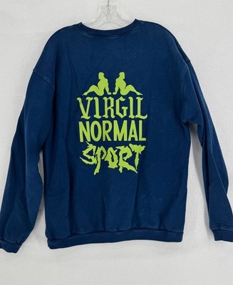 Everybody World x Virgil Normal Sport Unisex Blue Cotton Crew Sweatshirt Sz L