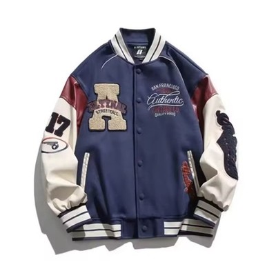 American Style Vintage Baseball Uniform Embroidered Jacket For Men Women